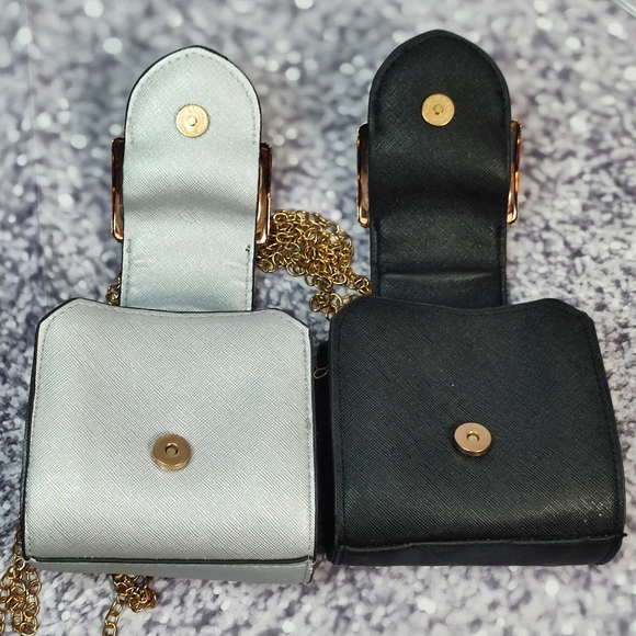 Mini Crossbody Bundle Set of 2 Black and Silver with Gold Tone Hardware NWOT - Picture 6 of 8
